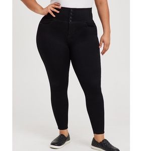 Torrid Black Corset Skinny Premium Stretch High-Rise Jeans